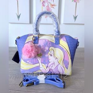 LOUNGEFLY Bag Disney Tangled Rapunzel Satchel - Purple